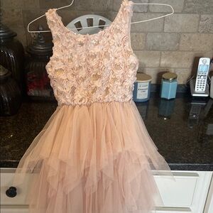 Elegant Pink Floral Kids Dress